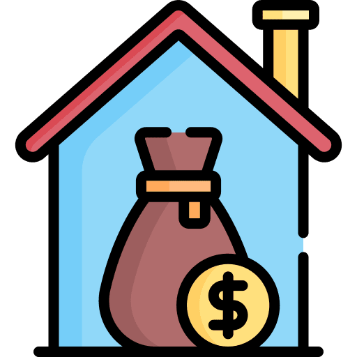 Wage salary dollar money bag icon