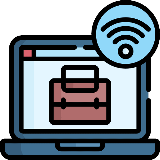 Work from home network work freelance icon