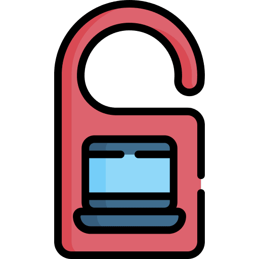 Door hanger door knob working do not disturb icon