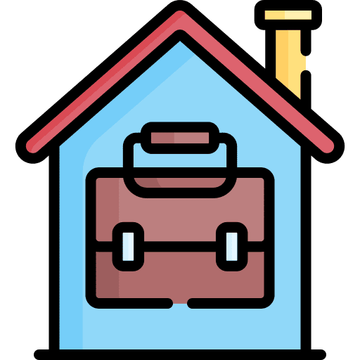 Work from home briefcase house work from home icon