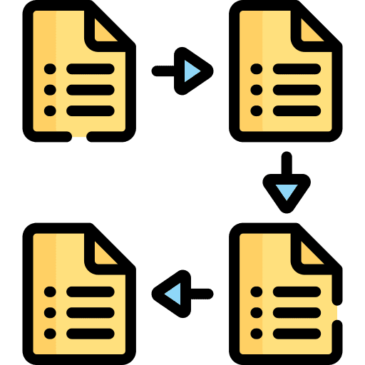 Workflow files and folders planning working icon
