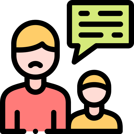 Father chat bubble communications boy icon