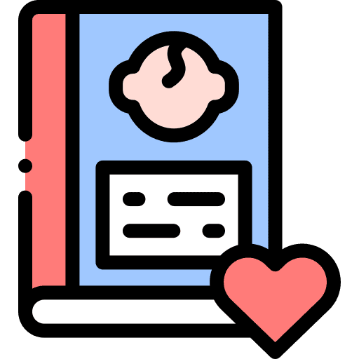 Baby book kid and baby guide icon