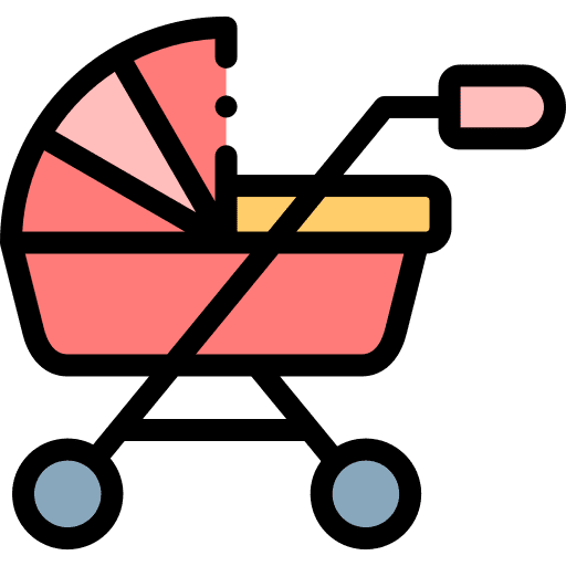 Baby stroller baby carriage kid and baby transport icon