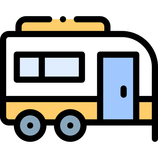 Caravan recreational vehicle camper van travel icon