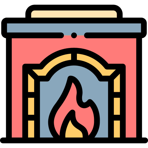 Fireplace furniture and household fire fireplace icon