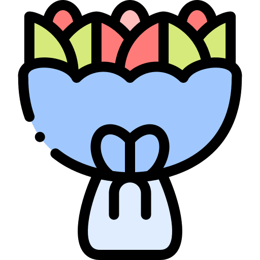 Flower bouquet people birthday and party flower bouquet icon