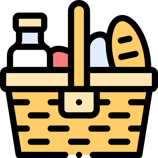 Food basket food basket food and restaurant picnic basket icon