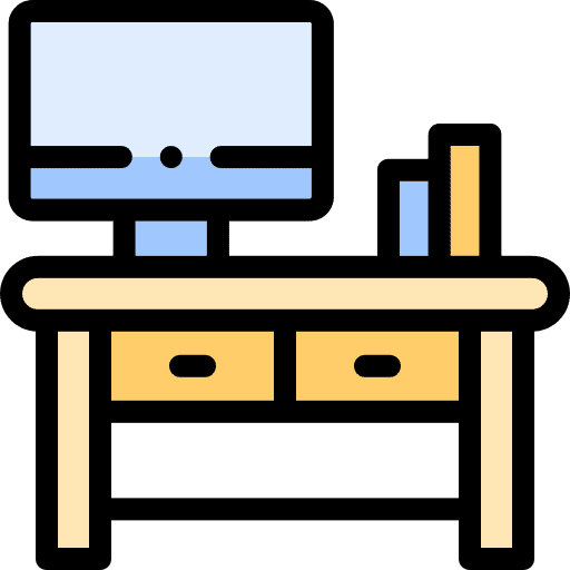 Workplace house table interior icon