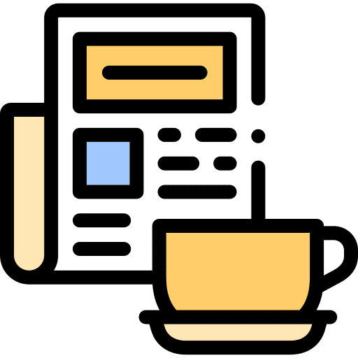 Newspaper news coffee mug newspaper icon