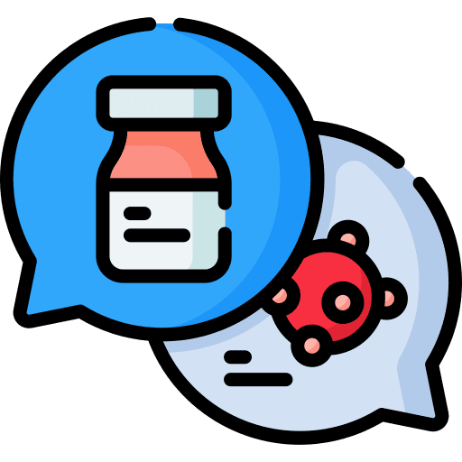 Discuss medication vaccine coronavirus icon