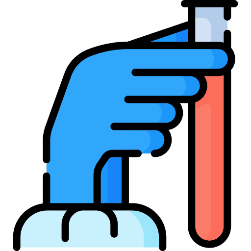 Research glove chemical biochemical icon
