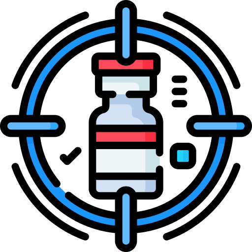 Target objective research vaccine icon
