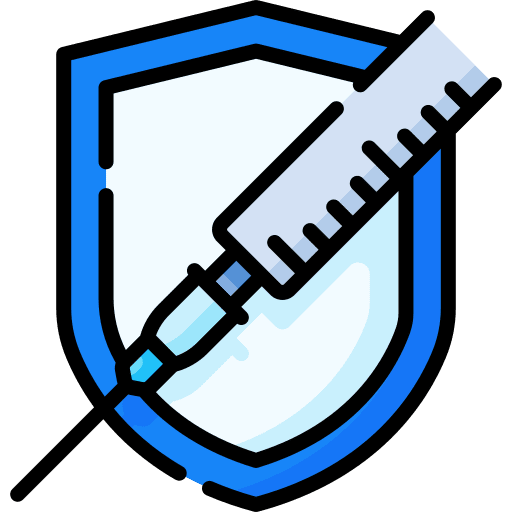 Defense shield vaccine safe icon