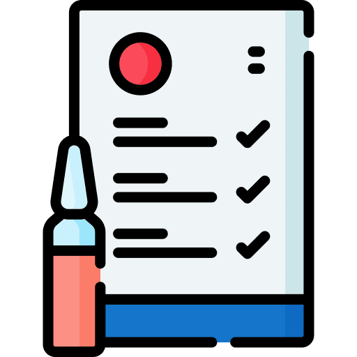 Prescription report diagnose ampoule icon