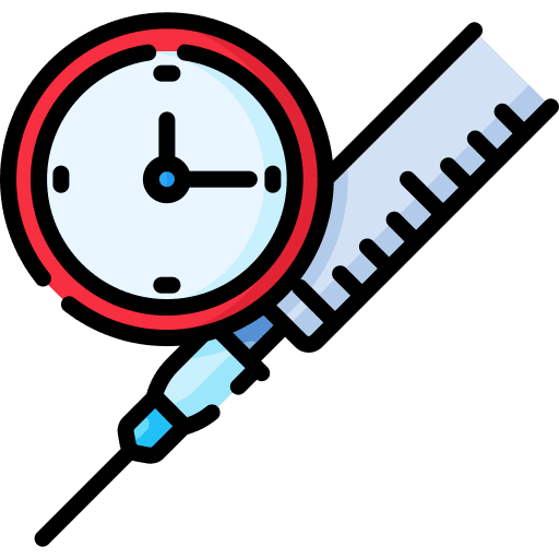 Vaccine clock healthcare and medical time icon