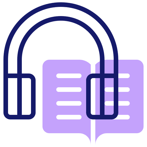 Audiobook training book education icon