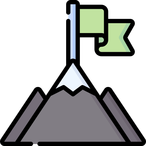 Goal mountain business and finance nature icon