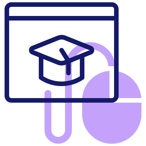 Online education graduation hat online graduate icon