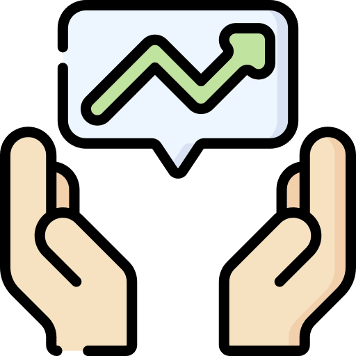 Growth graphics stats benefits icon