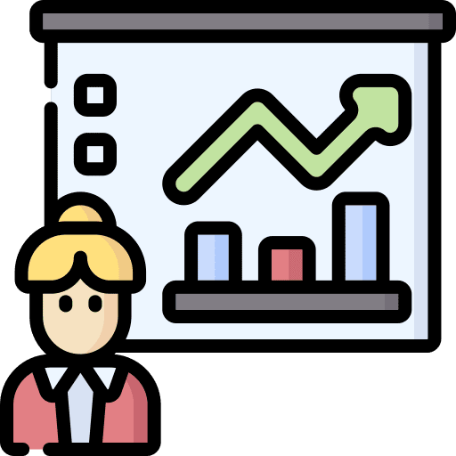 Presentation learning financial presentation icon