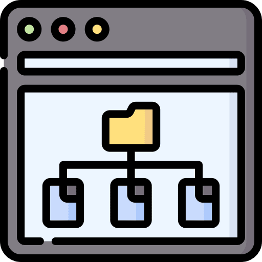 Hierarchy order organized files and folders icon