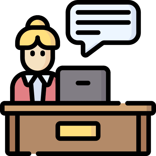 Interview people meeting chair icon