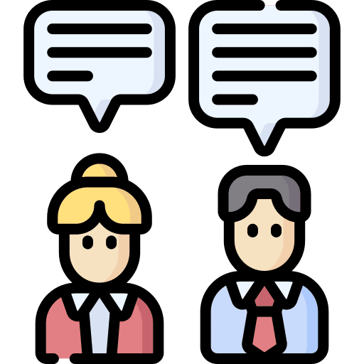 Talk ideas talking employee icon