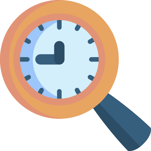Search loupe research deadline icon