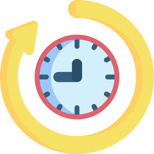 Time clock time and date alarm icon