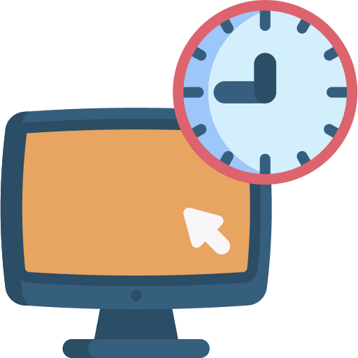 Computer time and date computer schedule icon