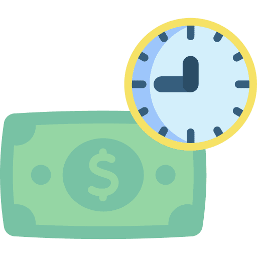 Money time and date time management productivity icon
