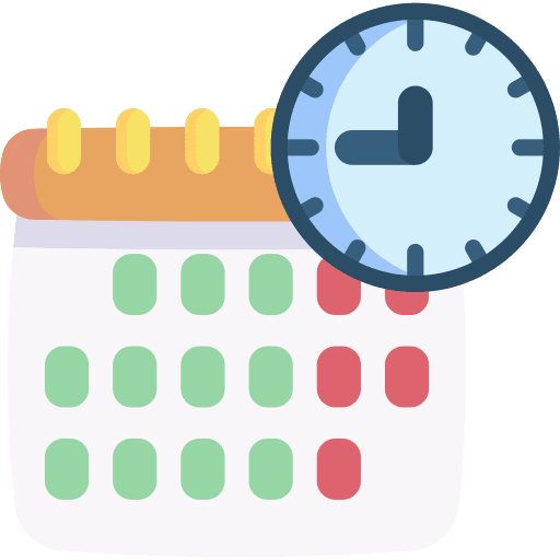 Calendar follow up time and date calendar icon