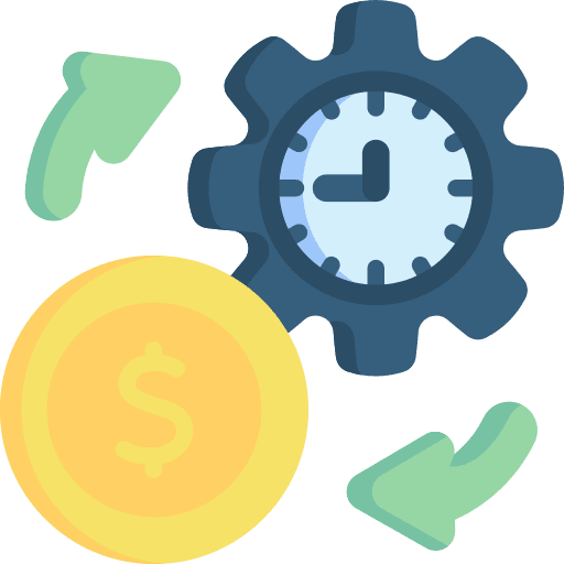 Time is money time is money time and date clock icon