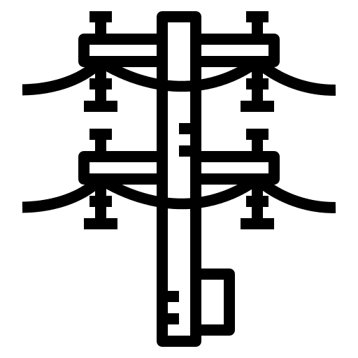 Electric pole construction and tools electricity architecture and city icon