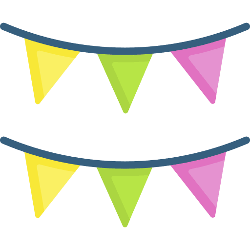 Garlands birthday ornaments flags icon