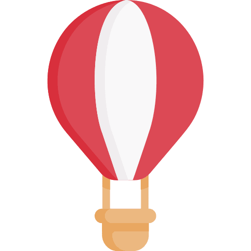 Hot air balloon trip transport travel icon