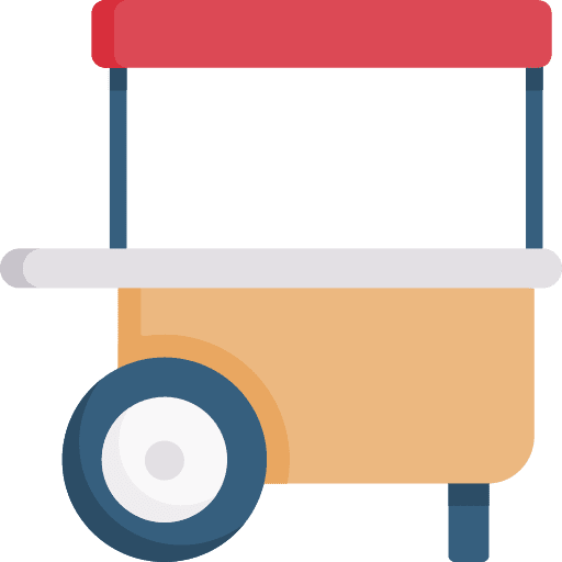 Kiosk cart commerce and shopping kiosk icon