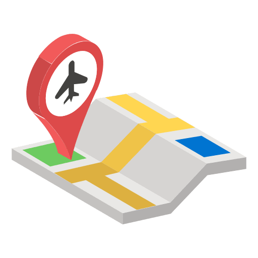 Flight route airplane route map icon