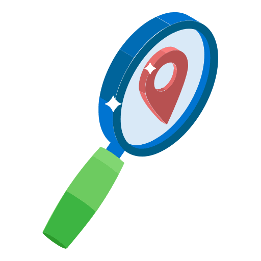 Search location pin search location loupe icon