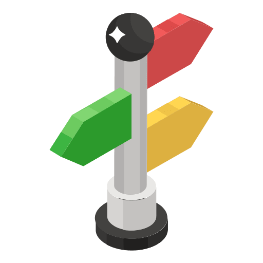 Signpost maps and location arrows direction icon