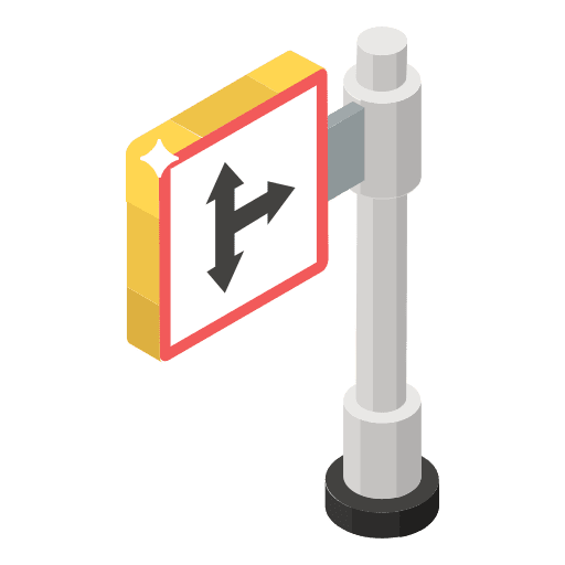 Traffic sign direction directional turn icon