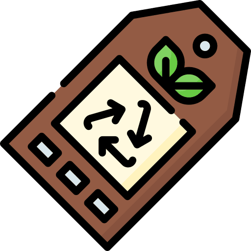 Eco tag ecology reuse recycled icon