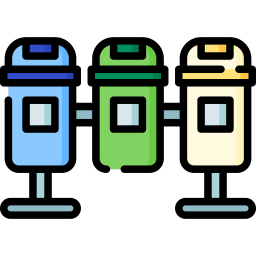 Recycling bin management separate waste icon