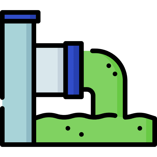 Waste water industry system contamination icon