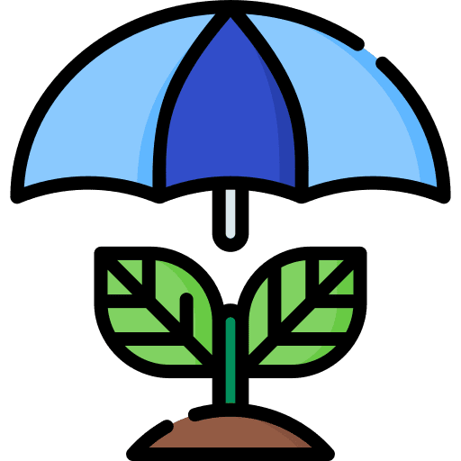 Plant umbrella ecology and environment weather icon
