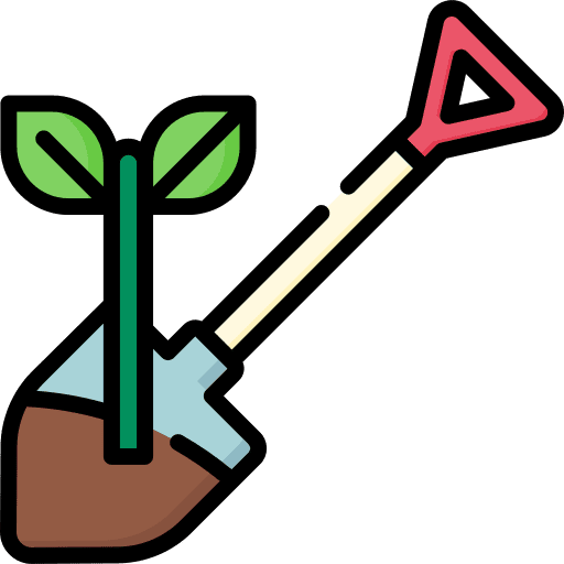 Shovel hand plant leaf icon