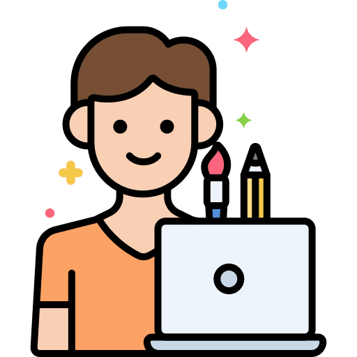 Graphic designer professions and jobs freelance student icon