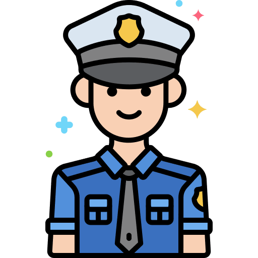 Policeman guard white man man icon