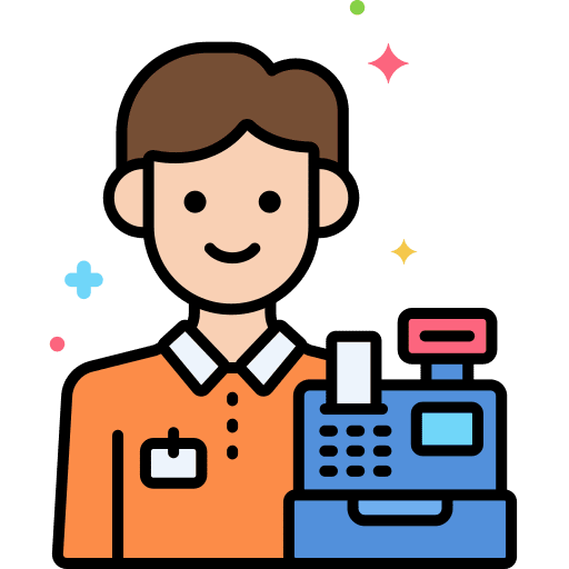 Cashier market shop store icon